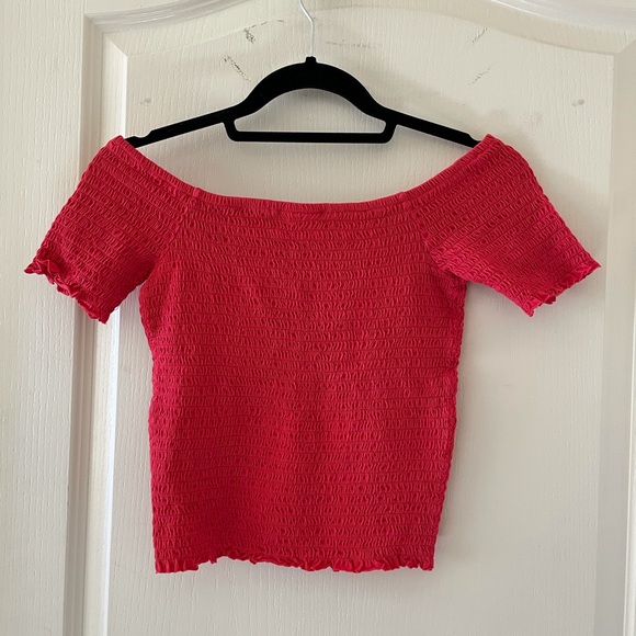 Nordstrom ABOUND smocking ruching off shoulder top - Picture 2 of 3